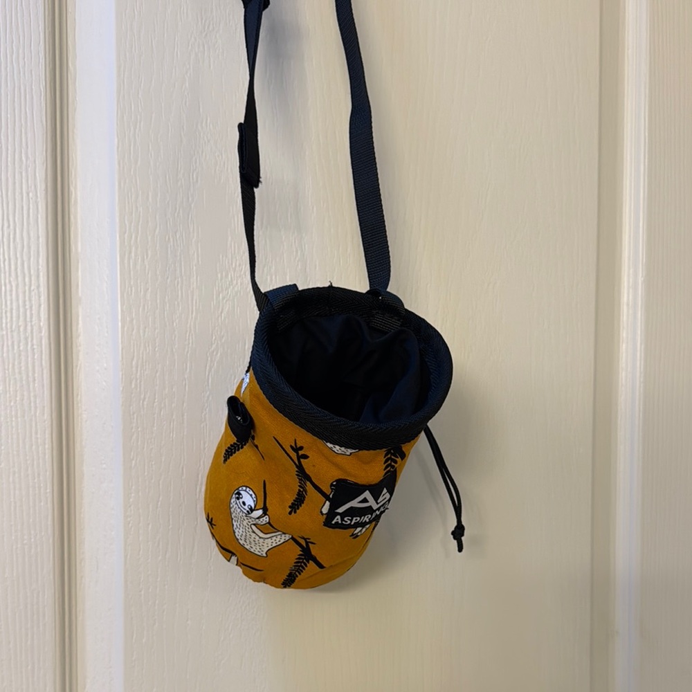 A-Sport Yellow Chalk Bag with Sloth Design